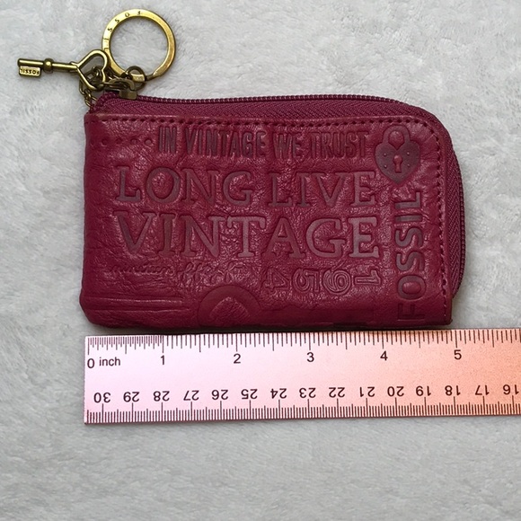 Fossil Pink Leather key/ cardholder pouch - Picture 6 of 8